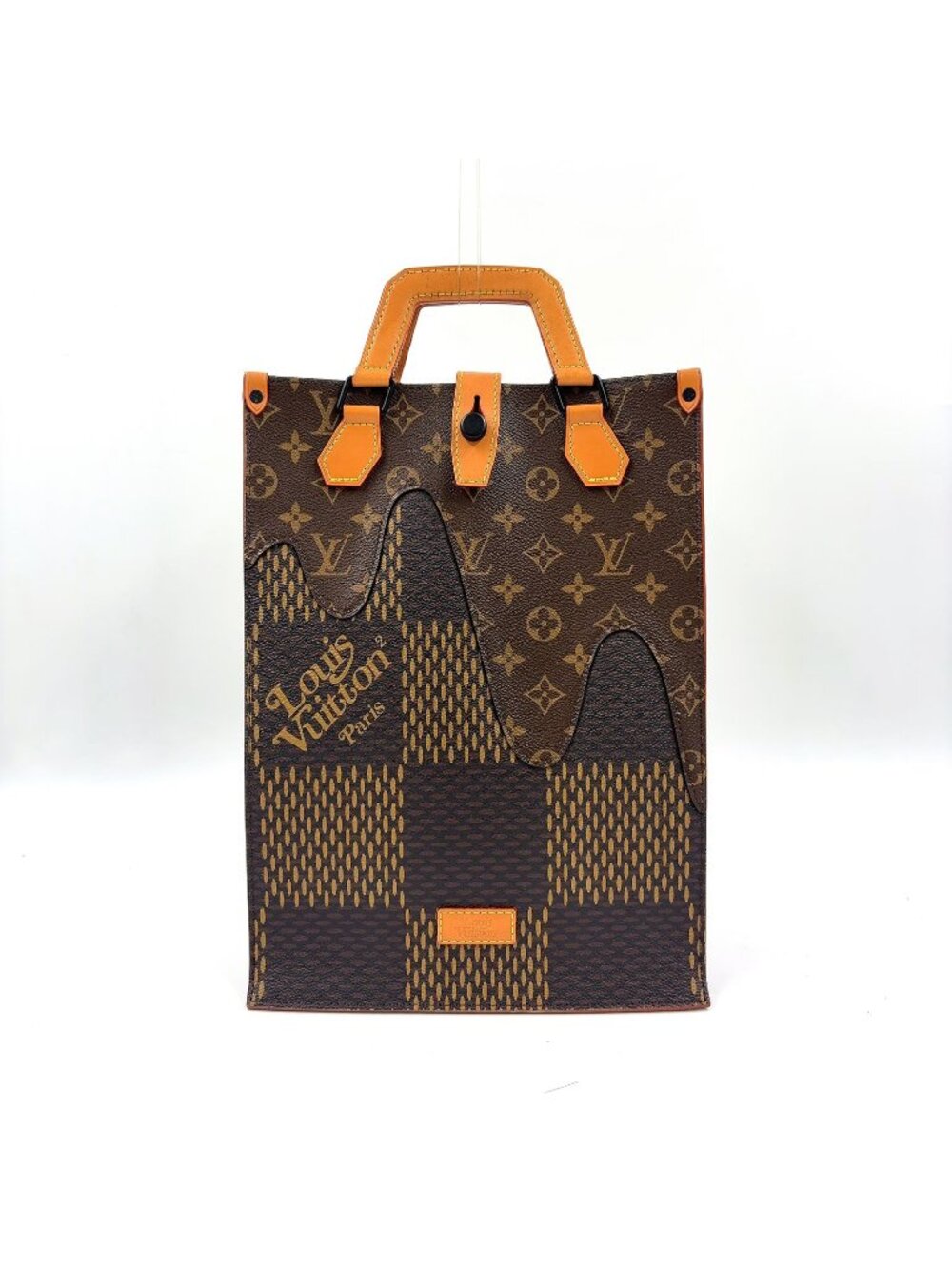 Louis Vuitton Mini Tote Damier Ebene Giant LV Squared Shoulder Bag Leather